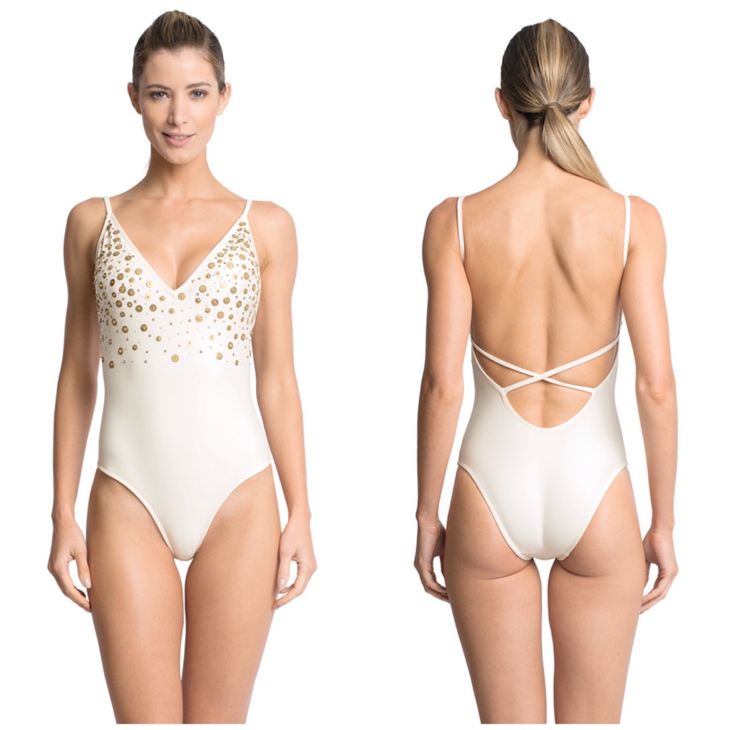 Nwt Lenny Niemeyer Embroidered Basic V Maillot